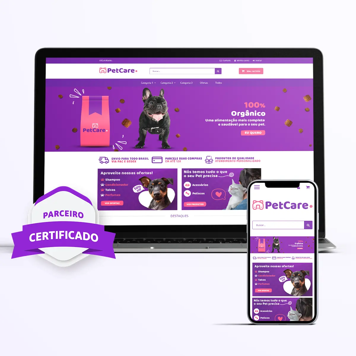 Plataforma Iluria - Loja desenvolvida pela Agência Rollin mostrando temas exclusivos e recursos avançados